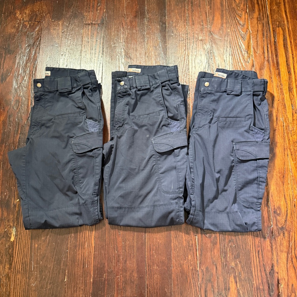 5.11 Tactical Pants Lot of 3 Mens 32x34 Navy Blue Ripstop Cargo Uniform Bundle